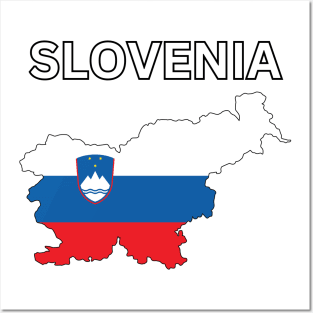 Slovenia Flag Map Posters and Art